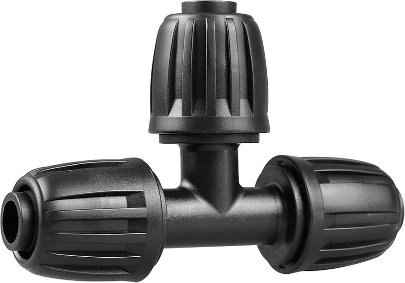 Gardrip Drip Irrigation Fittings for 1/2 Inch Drip Tubing (1/2" ID x 0.65" OD)：1/2'' Drip Line Tees Anti-drop Locked Nut Barbed Tee Connectors Garden Irrigation System Parts (10 Pack) - Image 1